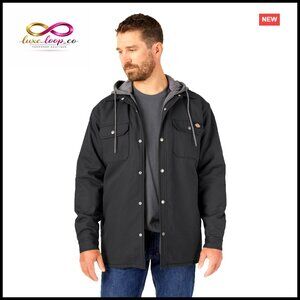 Men's Fleece Hooded Duck Shirt Jacket Water Repellent Work Utility